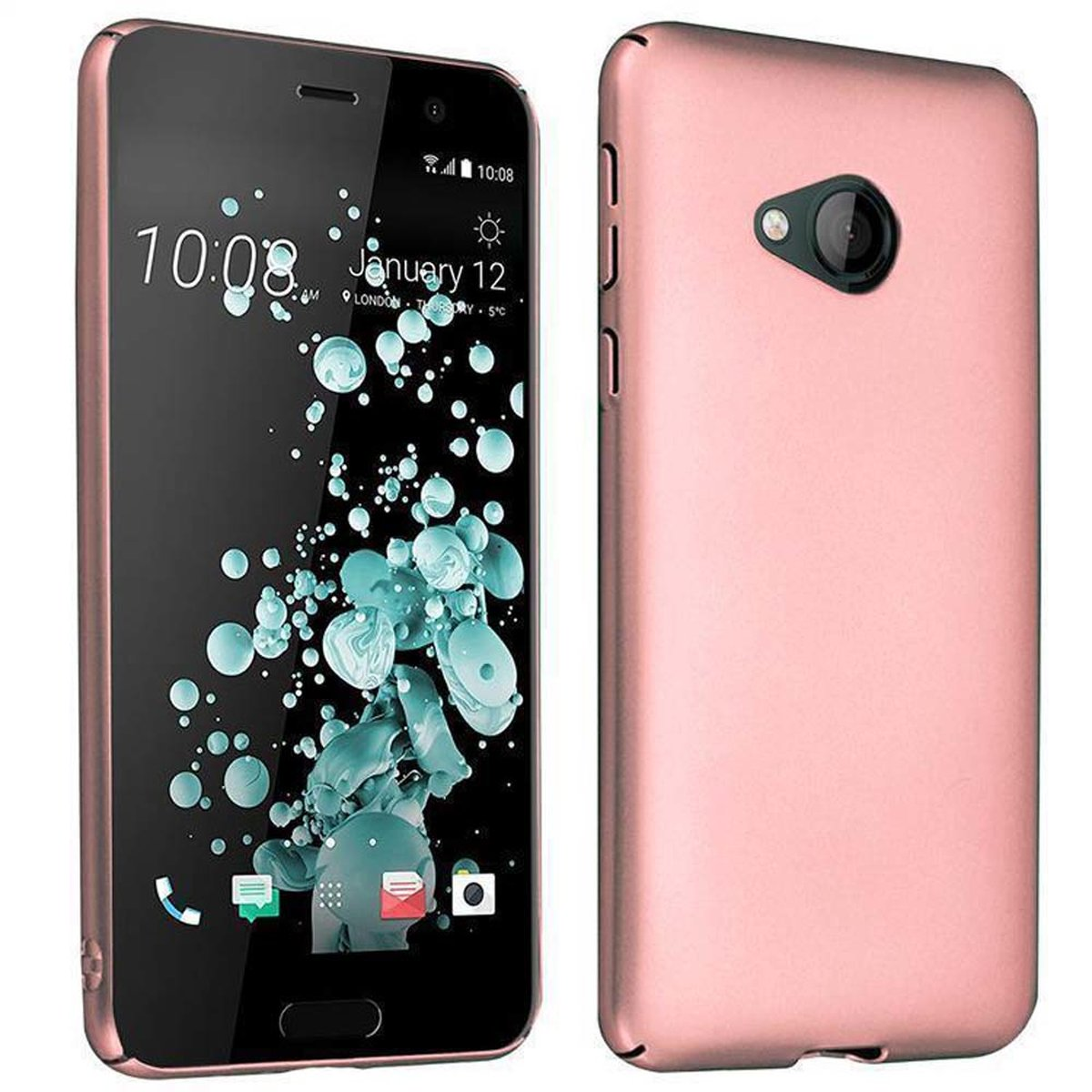 ROSÉ im CADORABO GOLD HTC, METALL Style, PLAY, Matt Backcover, Case Hülle Metall Hard U