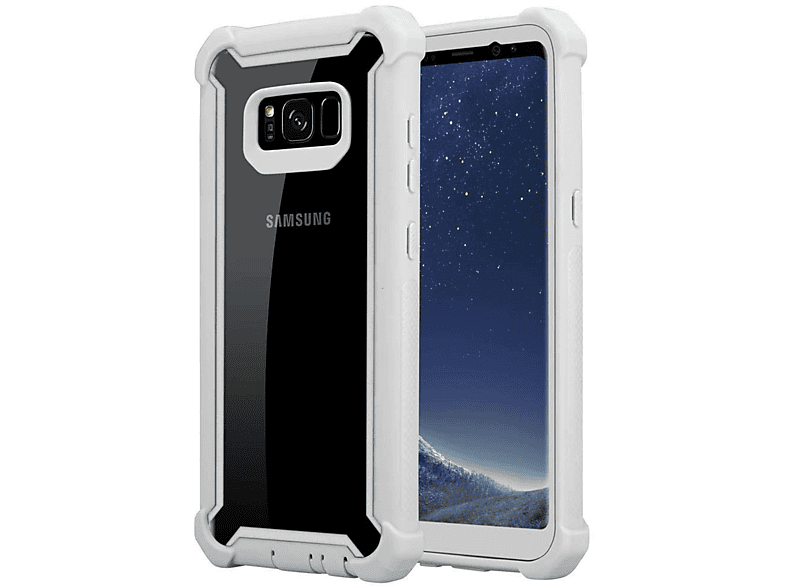 CADORABO Hybrid Hülle 2-in-1 Schutz, GRAU BIRKEN Samsung, Galaxy S8, Backcover