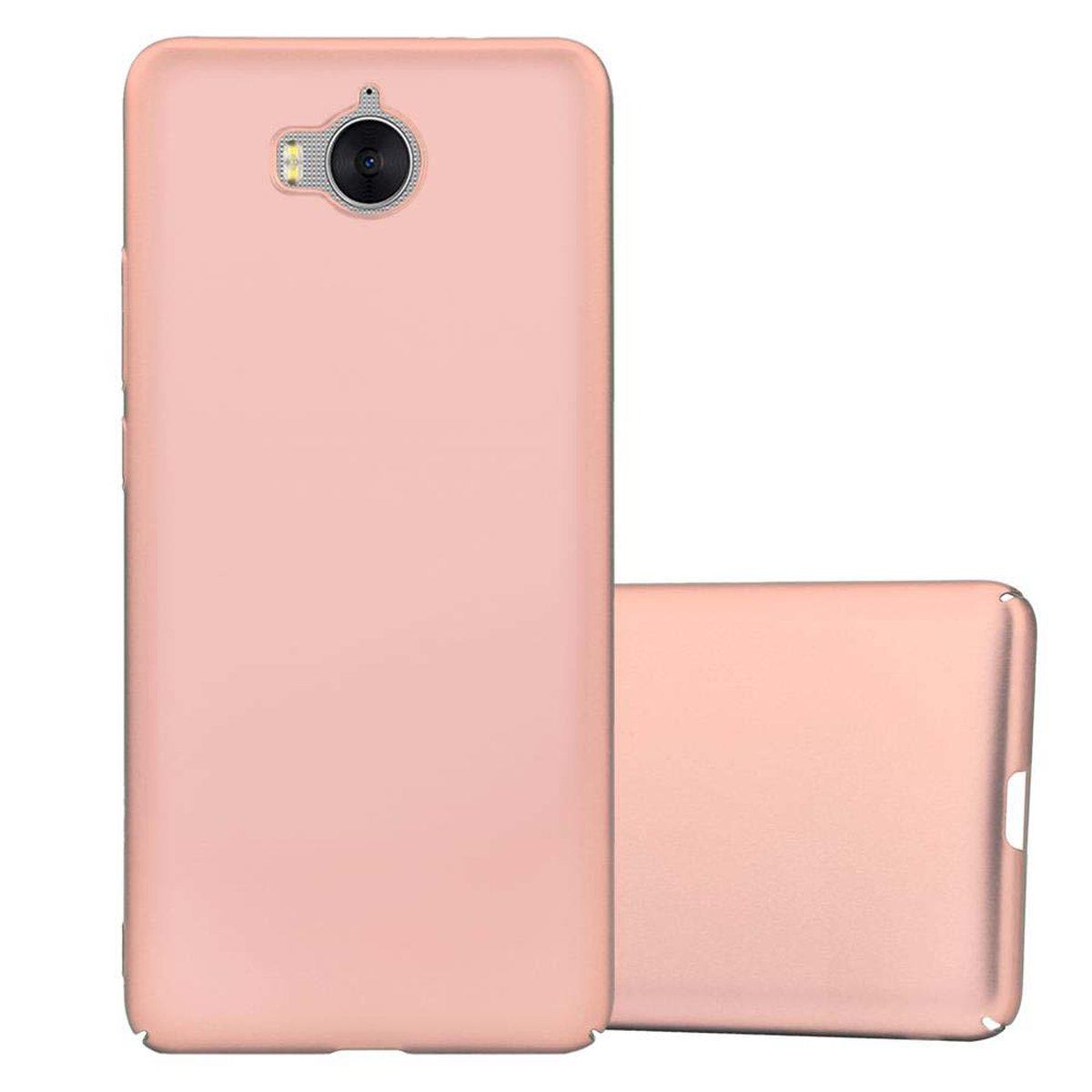 2017 / im Y6 Y5 Matt Case Huawei, GOLD Hülle Metall Hard CADORABO 2017, ROSÉ METALL Style, Backcover,