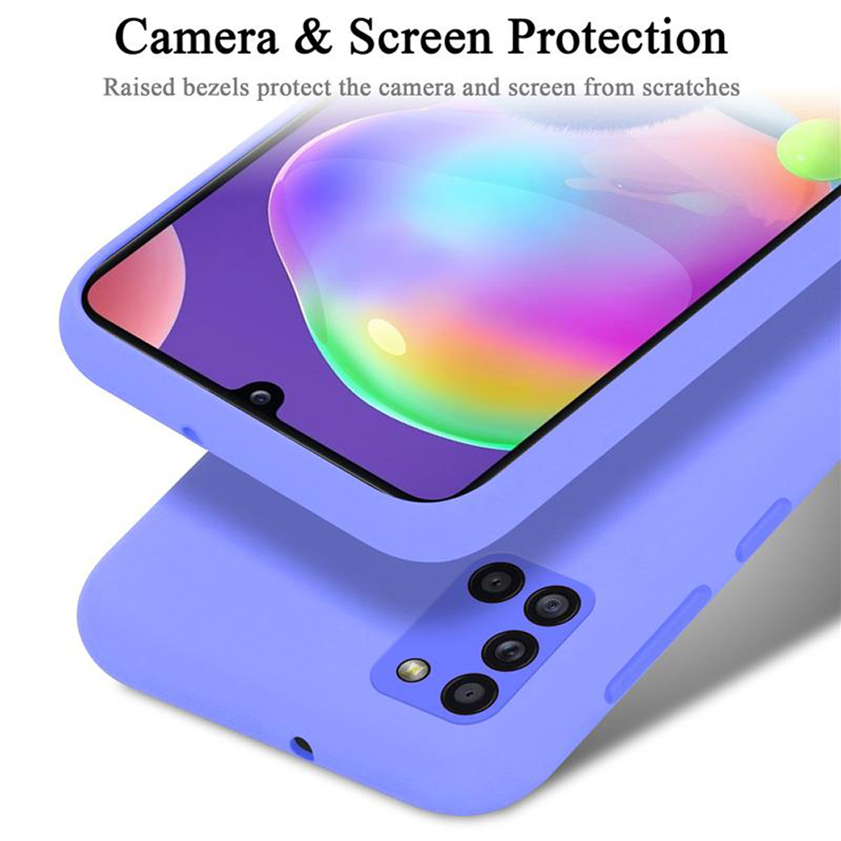 Samsung, Liquid Galaxy Backcover, Hülle Case LIQUID A31, LILA CADORABO HELL Style, im Silicone