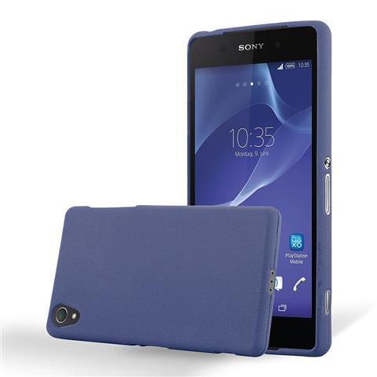 CADORABO TPU Frosted Schutzhülle, Backcover, Sony, BLAU FROST Xperia Z1, DUNKEL