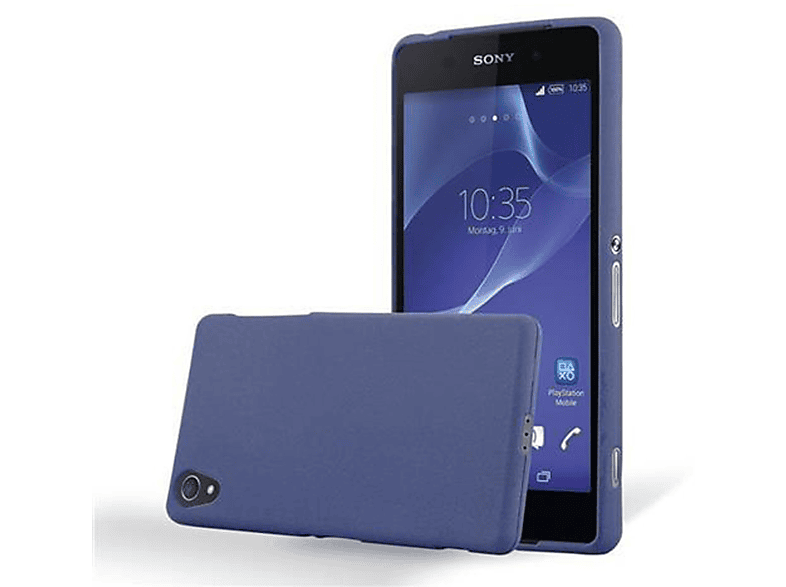 CADORABO TPU Frosted Schutzhülle, Backcover, Z1, FROST Xperia Sony, DUNKEL BLAU