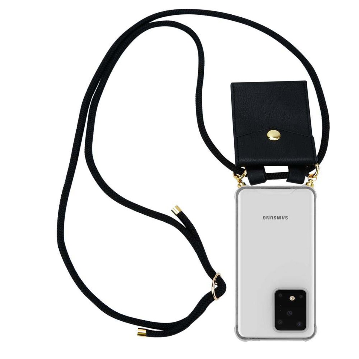 CADORABO Handy abnehmbarer Kordel mit Gold Galaxy Band Kette ULTRA, Samsung, SCHWARZ S20 Ringen, Backcover, und Hülle