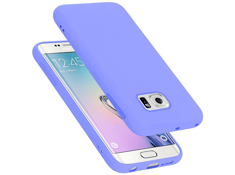 CADORABO Hülle im Liquid Silicone Case Style, Backcover, Samsung, Galaxy S6 EDGE PLUS, LIQUID HELL LILA