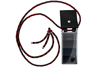 carcasa de móvil  - Funda flexible para móvil - Carcasa de TPU Silicona ultrafina CADORABO, Samsung, Galaxy A42, negro rojo