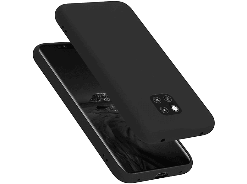 CADORABO Hülle im Liquid Silicone Case Style, Backcover, Huawei, MATE 20 PRO, LIQUID SCHWARZ | Backcover