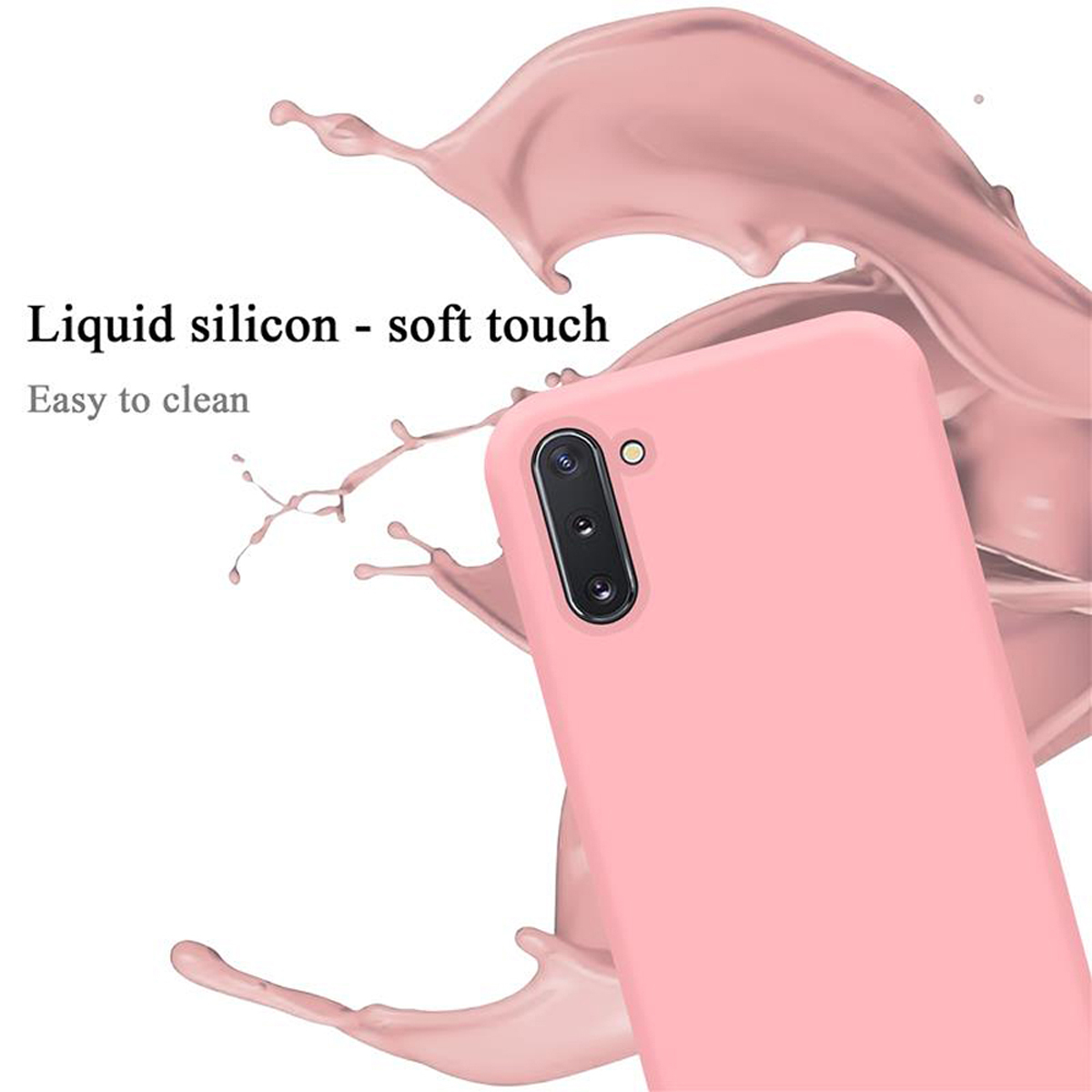 CADORABO Hülle Case Liquid LIQUID Backcover, PINK Style, Galaxy NOTE 10, im Samsung, Silicone