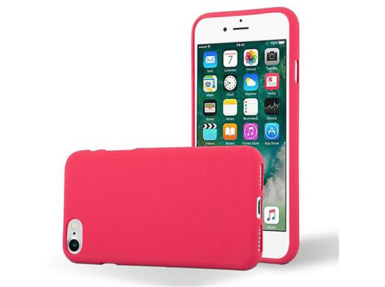 SE Apple, 7S Schutzhülle, ROT / 8 FROST / 7 Backcover, / iPhone 2020, Frosted CADORABO TPU
