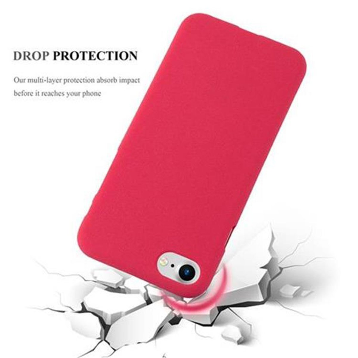 SE Apple, 7S Schutzhülle, ROT / 8 FROST / 7 Backcover, / iPhone 2020, Frosted CADORABO TPU
