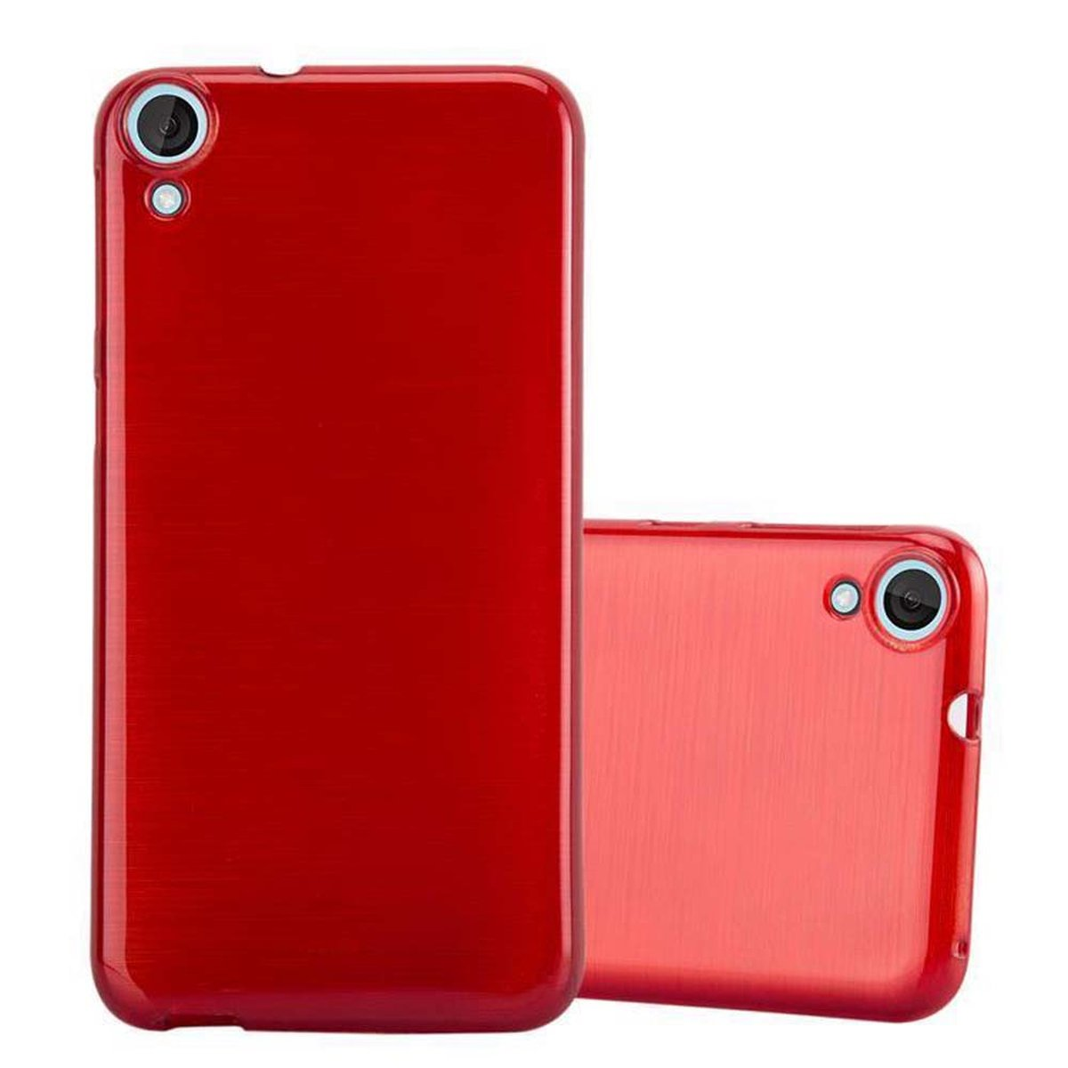 HTC, Desire Backcover, Brushed Hülle, 820, CADORABO ROT TPU
