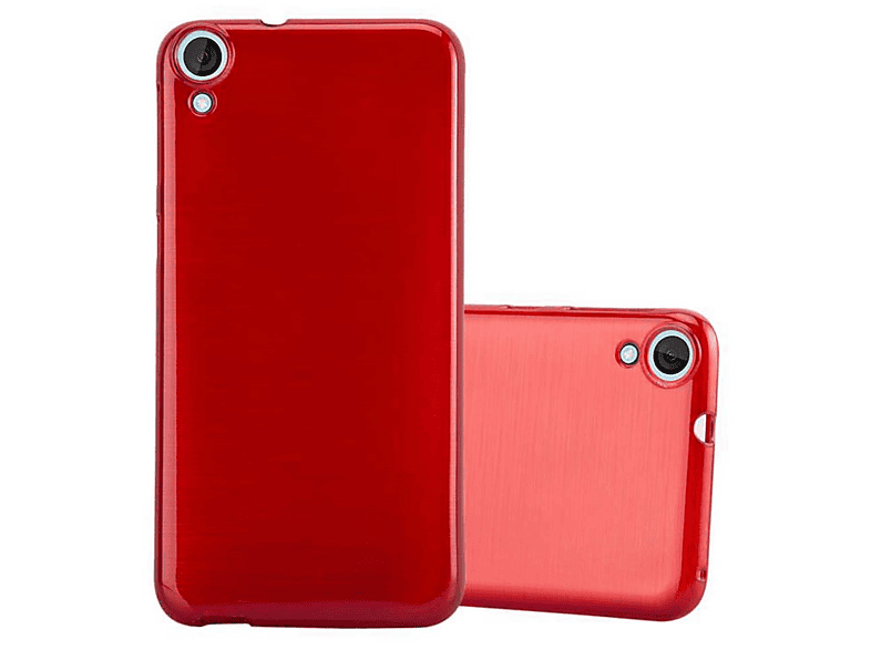 HTC, Desire Backcover, Brushed Hülle, 820, CADORABO ROT TPU