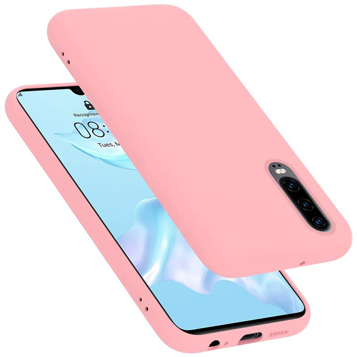 Ein pinkes Telefon und eine pinke Handyhülle. Die Hülle liegt über dem Telefon.