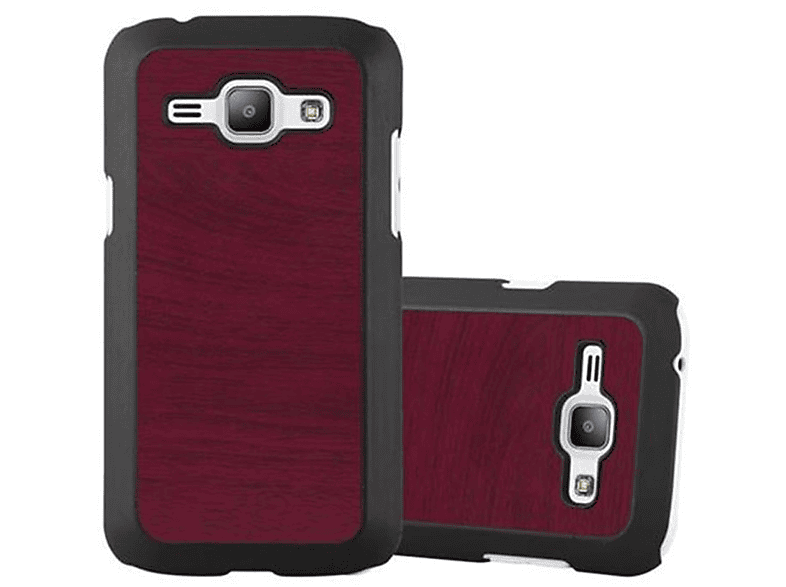 CADORABO Hülle Hard Case Woody Style, Backcover, Samsung, Galaxy J1 2015, WOODY ROT