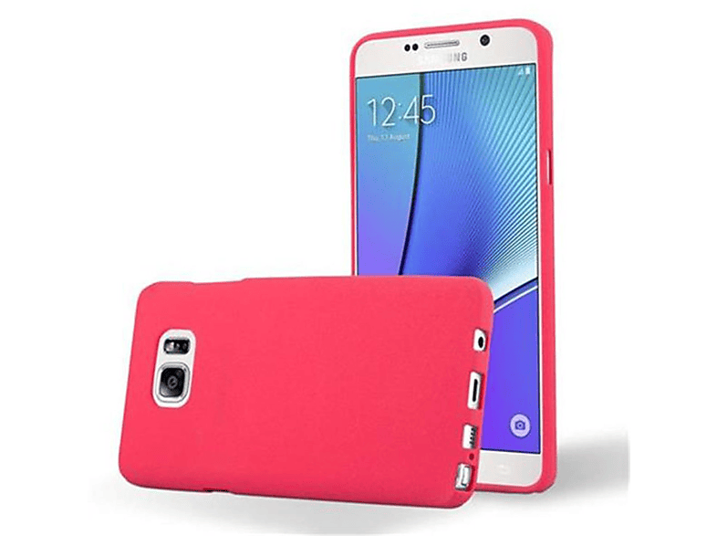 Backcover, NOTE Galaxy TPU Schutzhülle, CADORABO Frosted ROT FROST Samsung, 5,