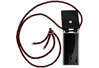 carcasa de móvil  - Funda flexible para móvil - Carcasa de TPU Silicona ultrafina CADORABO, Samsung, Galaxy A20 / A30, negro rojo