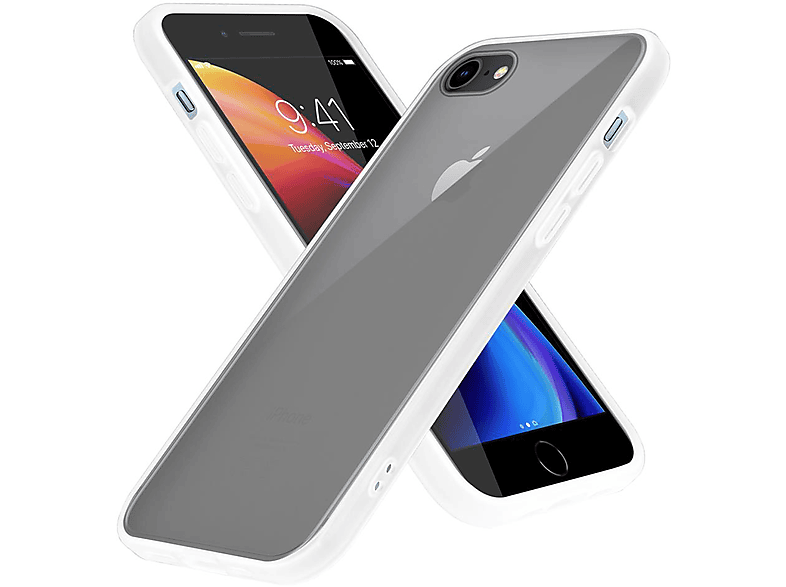 CADORABO Hülle Kunststoff Schutzhülle mit 7S matter / 8 iPhone TPU / SE Transparent 2020, Backcover, 6 Innenseite / Silikon / 7 Hybrid / und Apple, 6S Rückseite, Matt