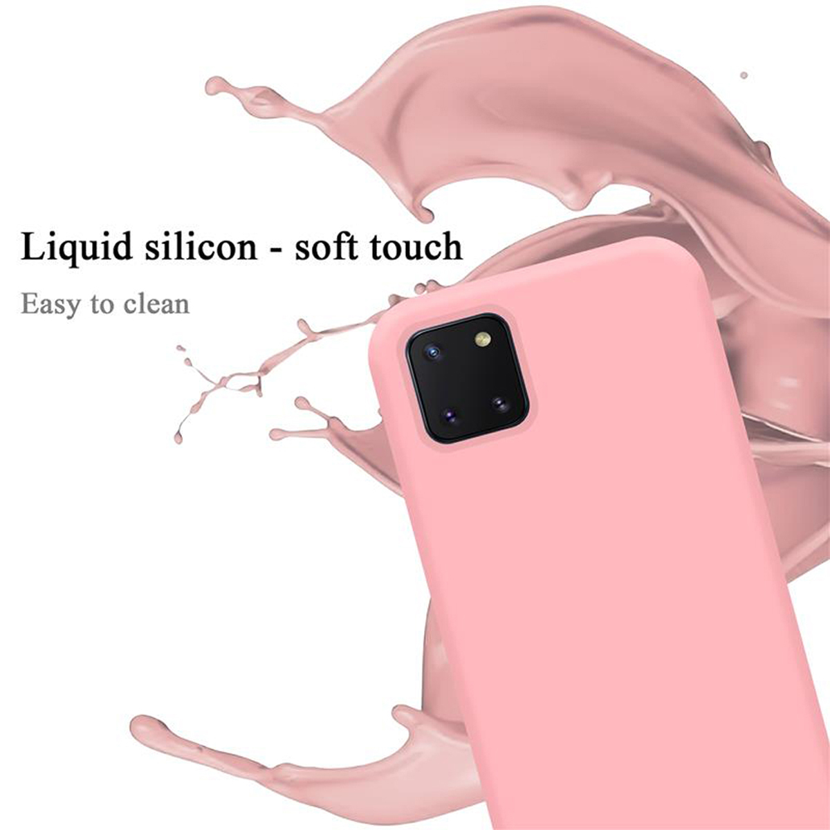 CADORABO Hülle im Liquid Silicone / Backcover, A81 / Galaxy M60s, LIQUID Case Samsung, PINK LITE 10 NOTE Style