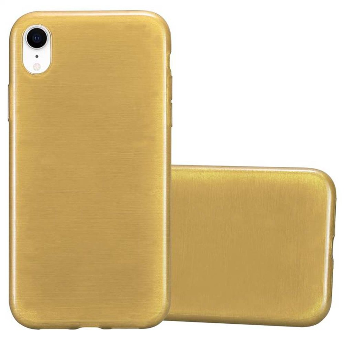 TPU Backcover, iPhone Hülle, Brushed CADORABO GOLD XR, Apple,