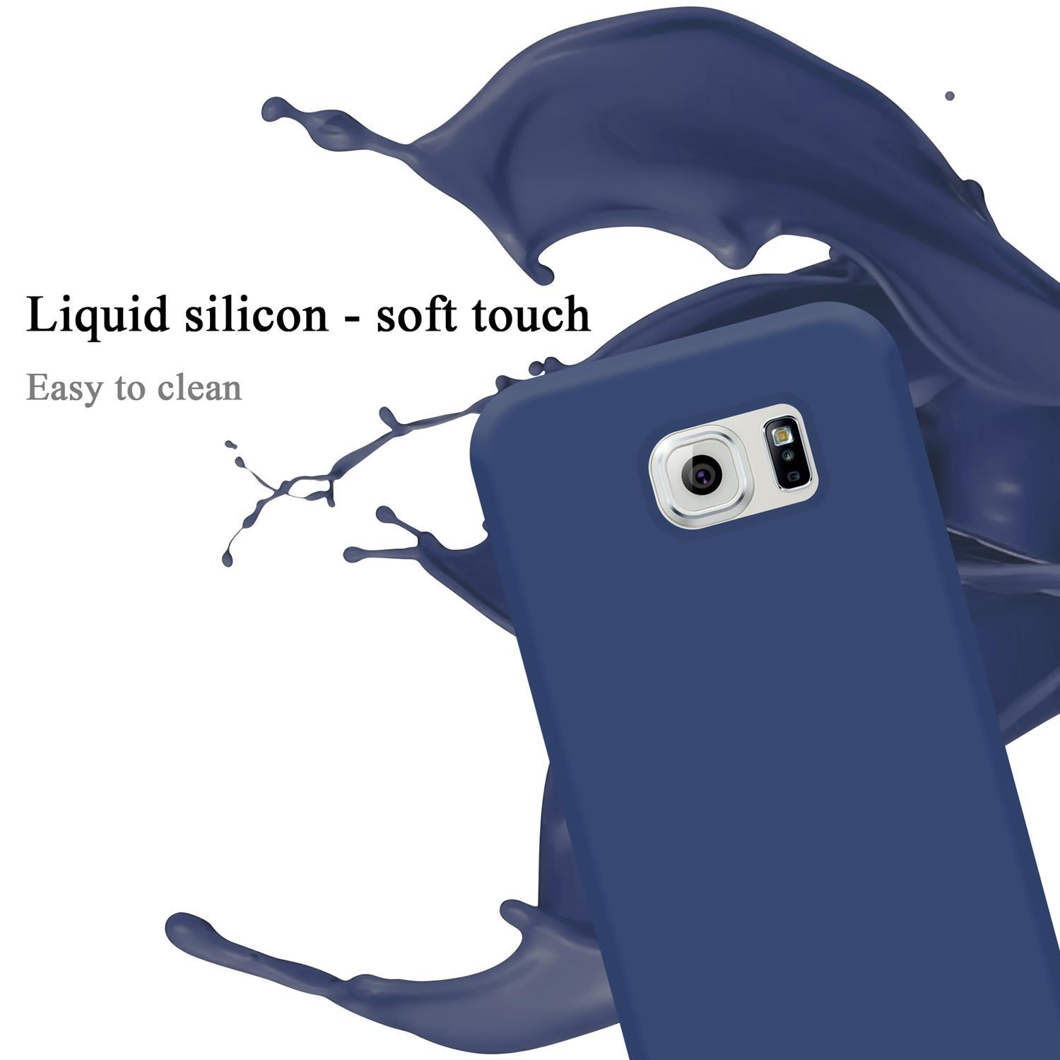CADORABO Hülle im Liquid Silicone LIQUID Galaxy Style, Case Backcover, S6, Samsung, BLAU