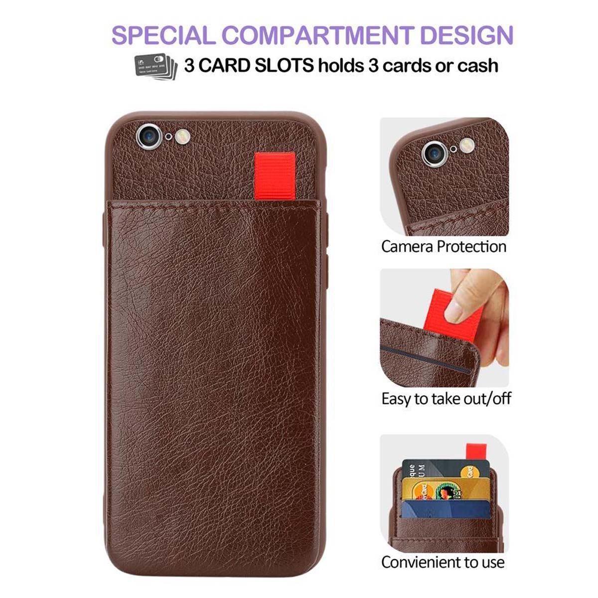 BRAUN PLUS, 6 PLUS EICHEN Kunstleder Apple, / iPhone Backcover, TPU 6S Schutzhülle, CADORABO