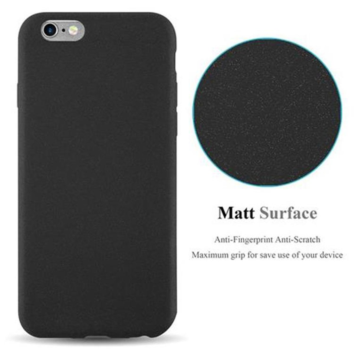 CADORABO TPU Frosted FROST Schutzhülle, Apple, iPhone 6 Backcover, SCHWARZ / 6S