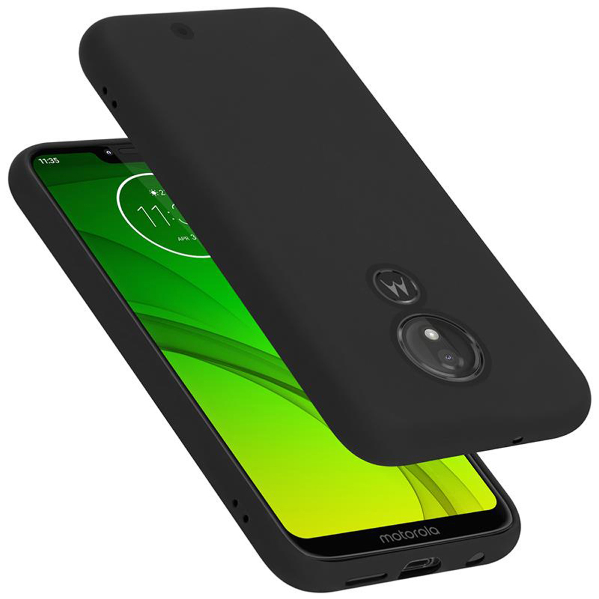 Case Hülle Style, G7 POWER, CADORABO Silicone im Motorola, Backcover, SCHWARZ Liquid LIQUID MOTO