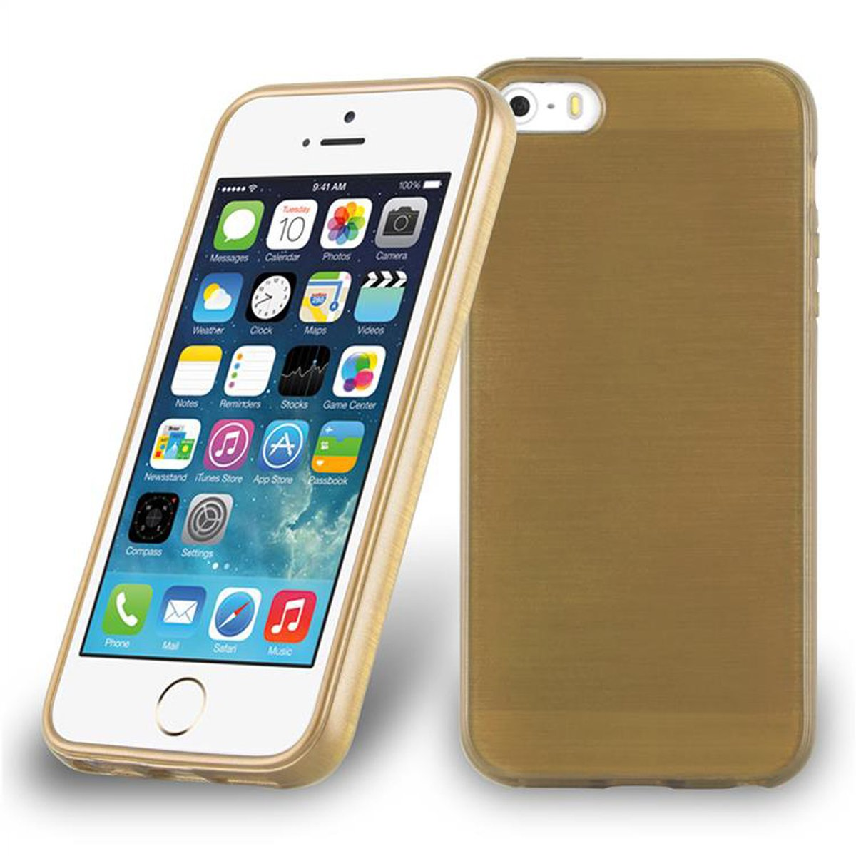 / / 5 2016, iPhone Hülle, GOLD CADORABO Backcover, Brushed Apple, TPU 5S SE