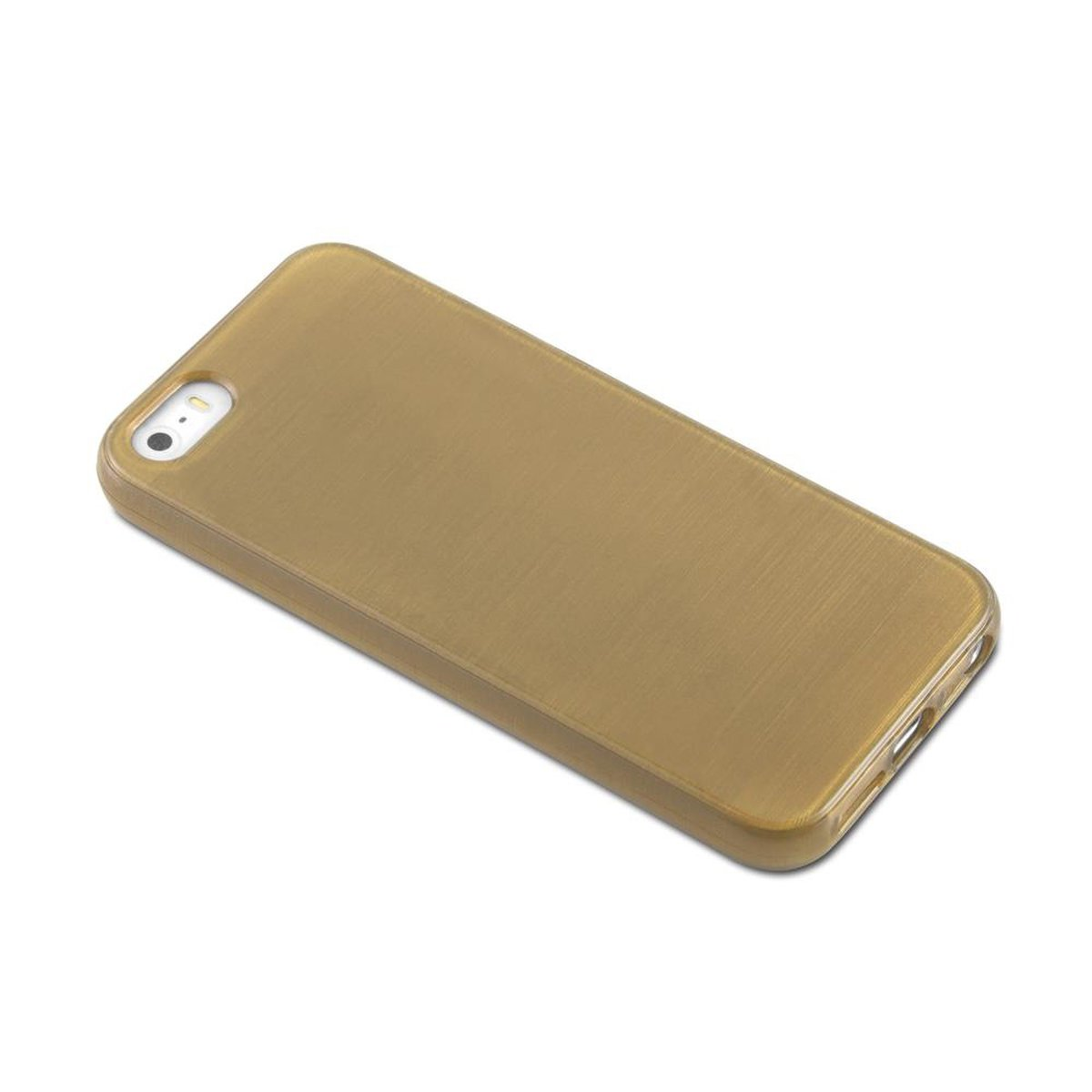 2016, CADORABO Brushed Hülle, iPhone 5 Apple, SE Backcover, / TPU GOLD / 5S