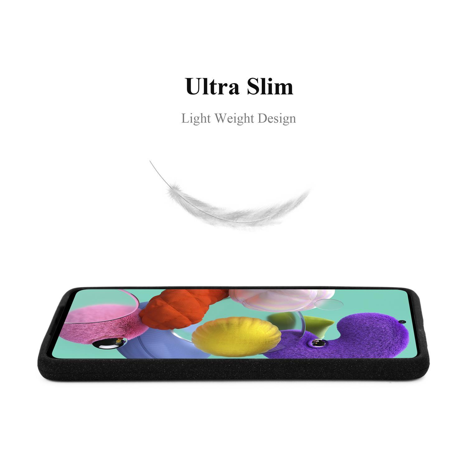 Telefono nero con forme colorate sullo schermo. Testo: Ultra Slim, Light Weight Design.