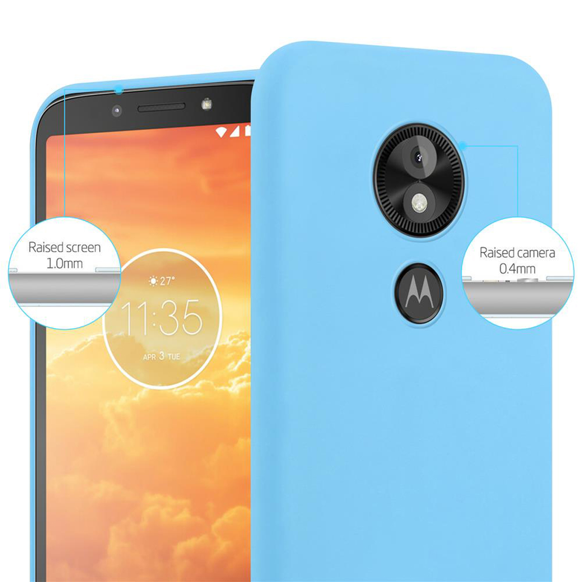 CADORABO Hülle im TPU Candy MOTO E5 Motorola, CANDY BLAU Style, Backcover, PLAY