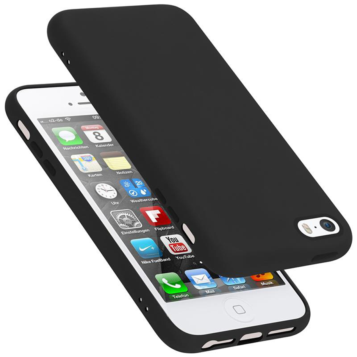 iPhone SCHWARZ Apple, 5S Backcover, LIQUID Liquid CADORABO 5 Hülle Case / SE Silicone im / 2016, Style,