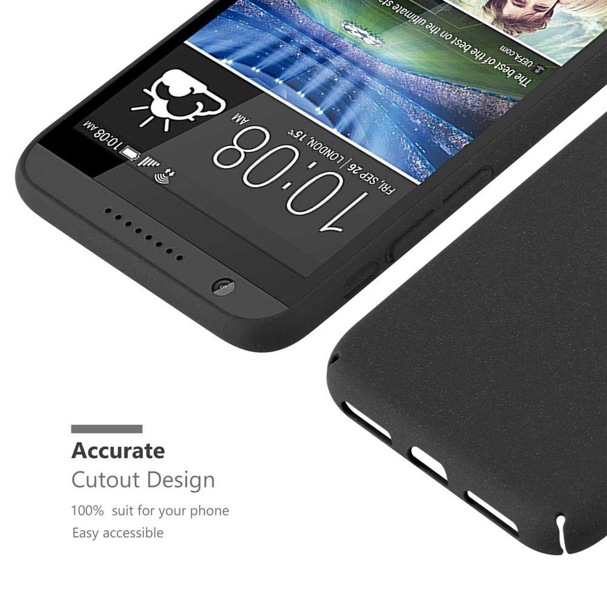 Hard Backcover, Case FROSTY Desire SCHWARZ Hülle CADORABO 820, HTC, im Style, Frosty