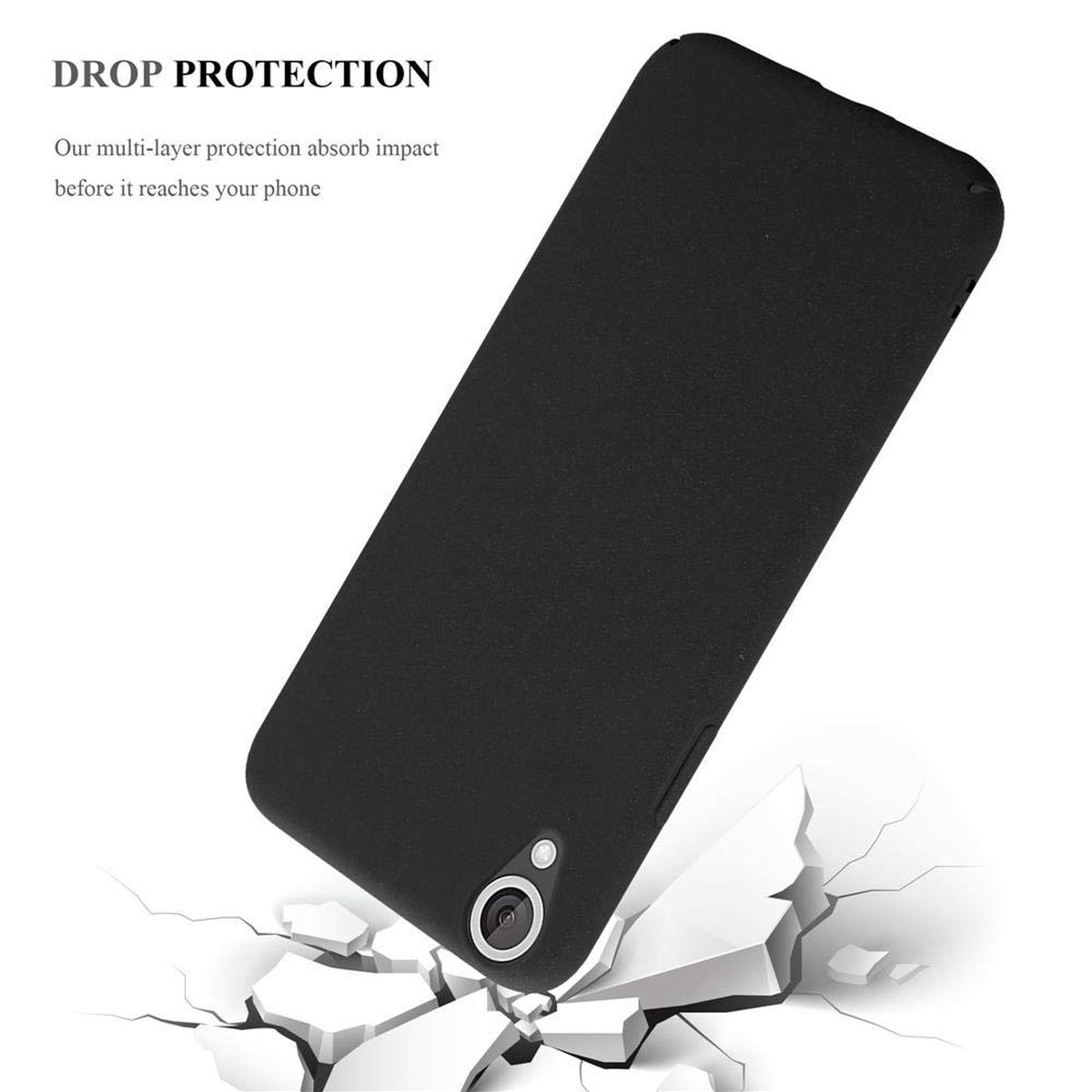 Hard Backcover, Case FROSTY Desire SCHWARZ Hülle CADORABO 820, HTC, im Style, Frosty