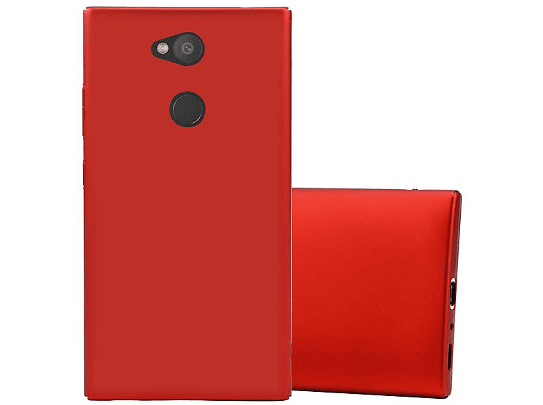 CADORABO Hülle im Hard Sony, Backcover, Matt METALL Case Style, Xperia L2, ROT Metall