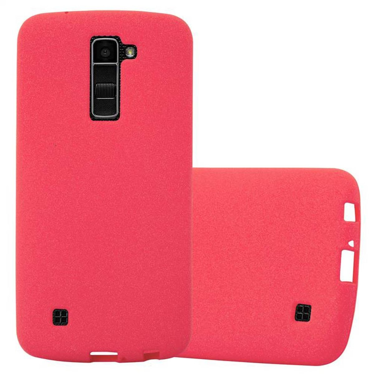 Schutzhülle, LG, K10 FROST 2016, ROT Backcover, TPU Frosted CADORABO
