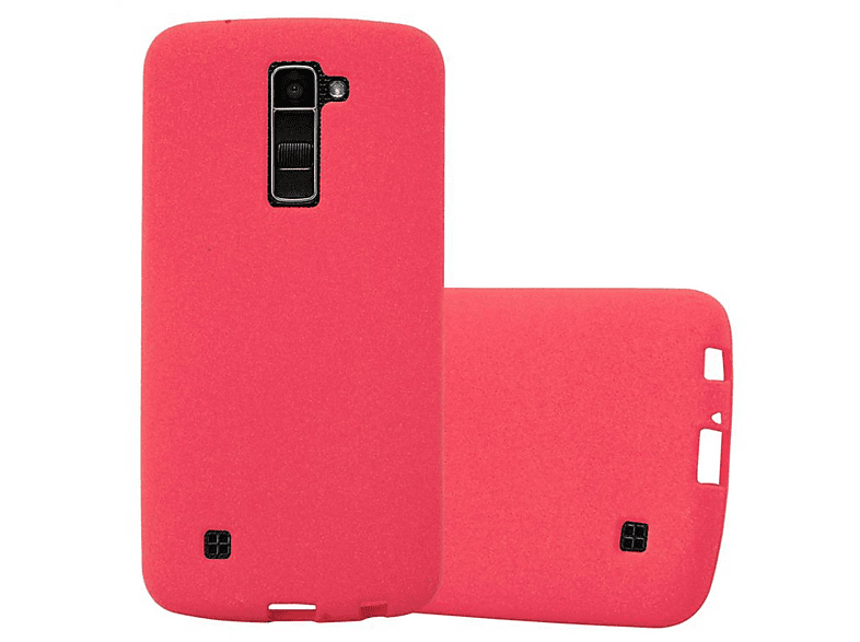 Schutzhülle, LG, K10 FROST 2016, ROT Backcover, TPU Frosted CADORABO