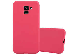carcasa de móvil  - Funda flexible para móvil - Carcasa de TPU Silicona ultrafina CADORABO, Samsung, Galaxy A5 2018, candy rojo
