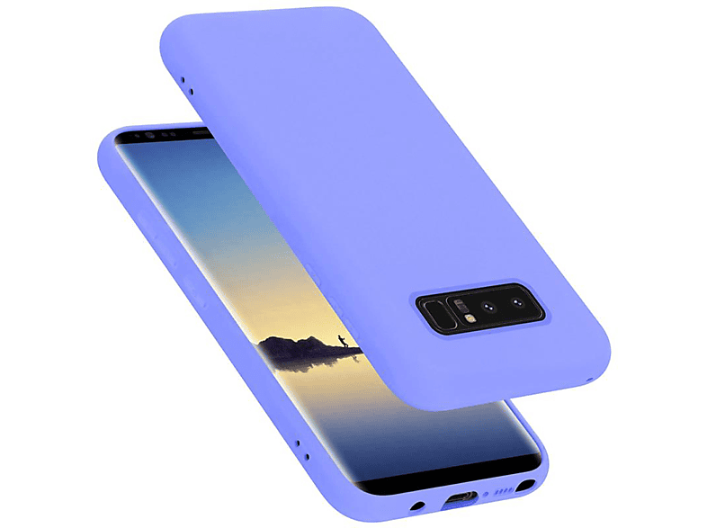 CADORABO Hülle im Liquid Silicone Galaxy 8, NOTE Style, HELL Backcover, Case LIQUID Samsung, LILA
