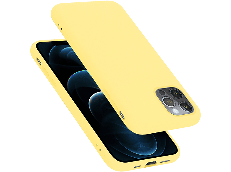 CADORABO Hülle Case LIQUID Backcover, im 13 Liquid Silicone GELB MINI, Style, Apple, iPhone