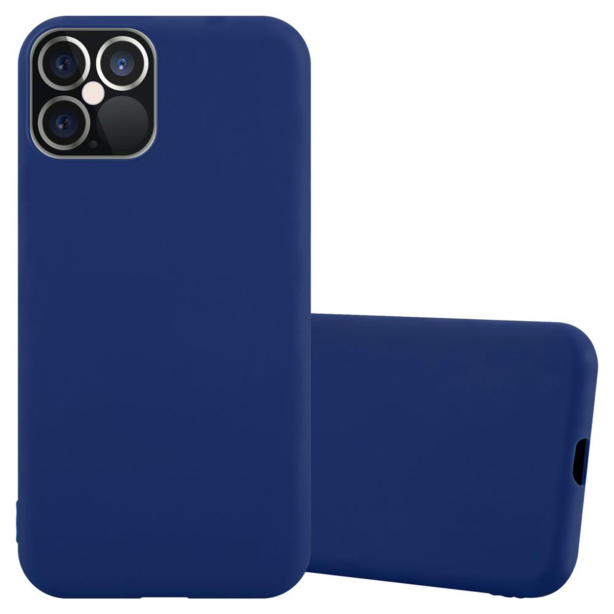 CADORABO Hülle im DUNKEL Candy PRO Backcover, BLAU MAX, CANDY Style, iPhone Apple, TPU 12
