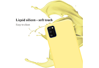 carcasa de móvil  - Funda flexible para móvil - Carcasa de TPU Silicona ultrafina CADORABO, Samsung, Galaxy A41, liquid amarillo