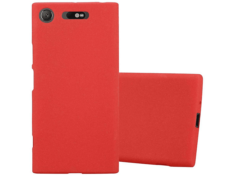 CADORABO TPU Frosted Sony, FROST XZ1, ROT Backcover, Schutzhülle, Xperia