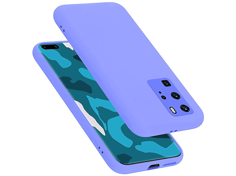 CADORABO Hülle im Liquid Silicone Case Style, Backcover, Huawei, P40 PRO / P40 PRO+, LIQUID HELL LILA