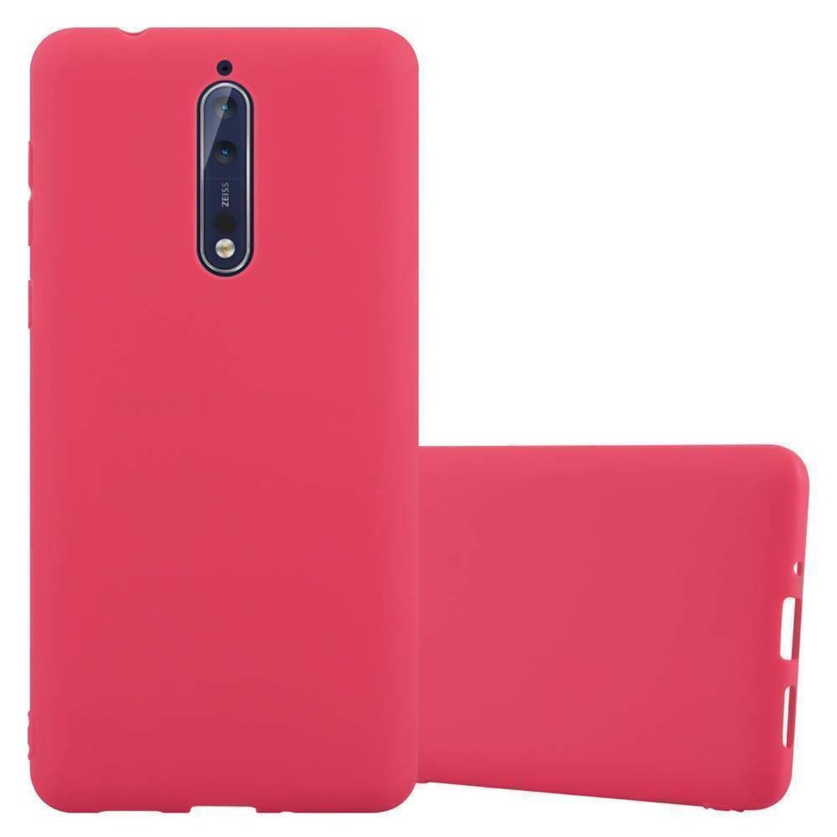 CADORABO Hülle TPU ROT Nokia, Candy Backcover, CANDY 8 Style, 2017, im