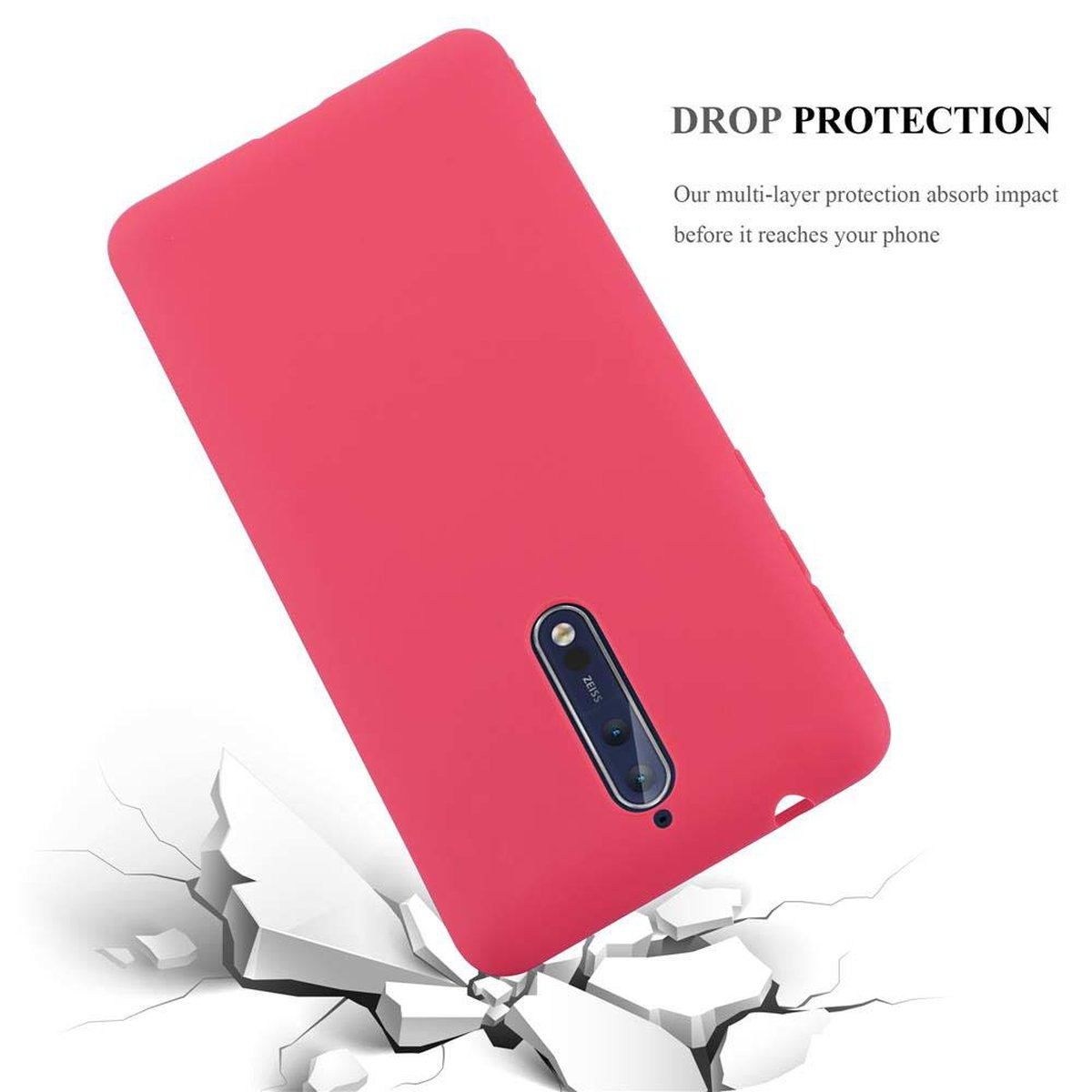CADORABO Hülle TPU ROT Nokia, Candy Backcover, CANDY 8 Style, 2017, im