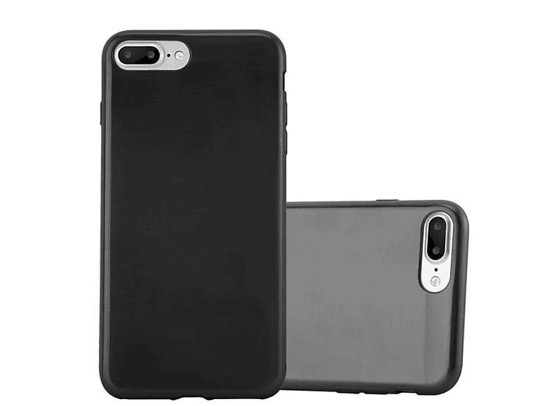 CADORABO TPU Brushed iPhone Backcover, / SCHWARZ Hülle, PLUS / PLUS, 7S 7 Apple, 8 PLUS