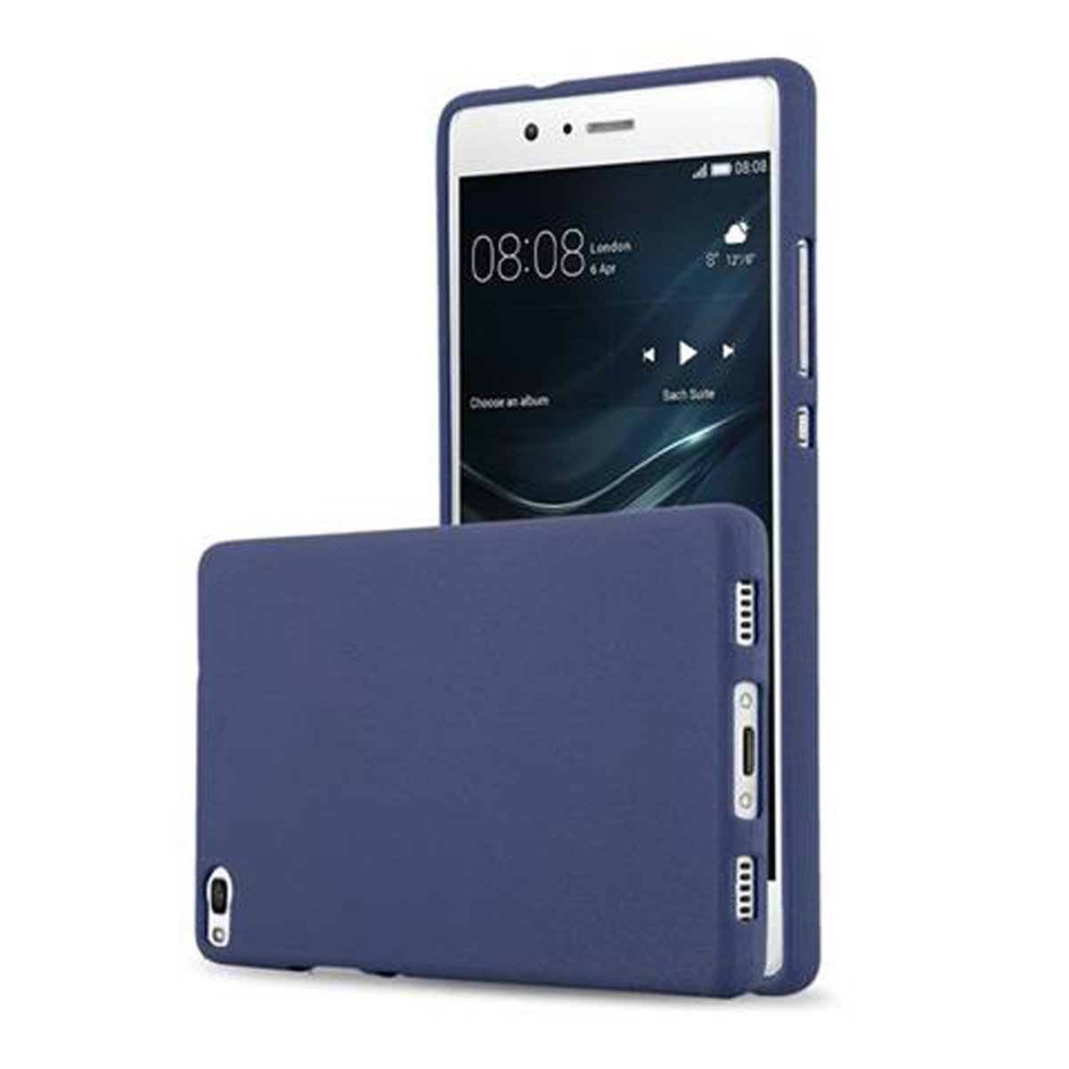 Schutzhülle, Frosted CADORABO TPU Backcover, DUNKEL BLAU P8, FROST Huawei,