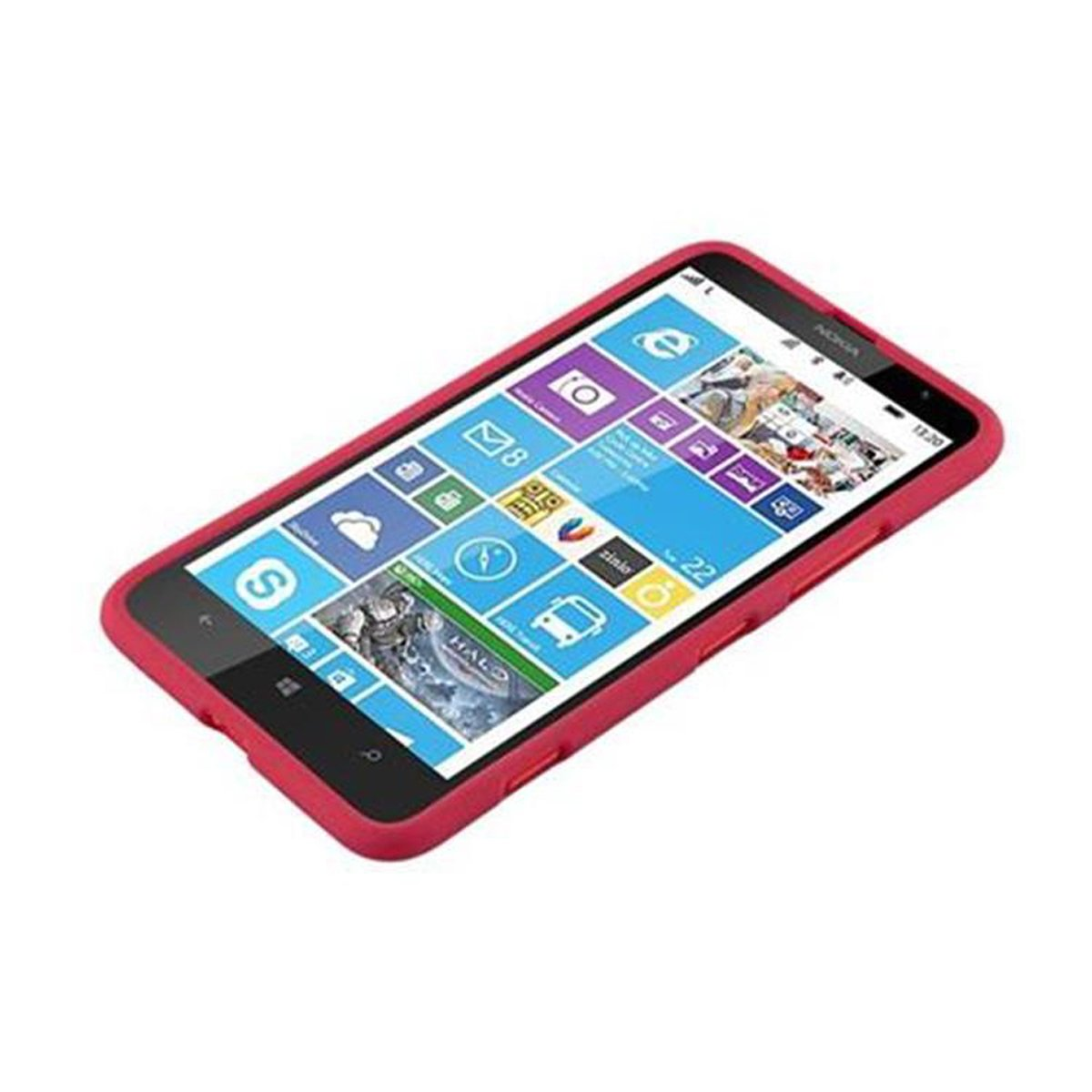 Backcover, Schutzhülle, Frosted CADORABO Lumia Nokia, TPU FROST ROT 1320,