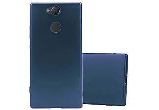 carcasa de móvil  - Funda rígida para móvil de plástico duro – Carcasa Hard Cover protección CADORABO, Sony, Xperia XA2, metal azul