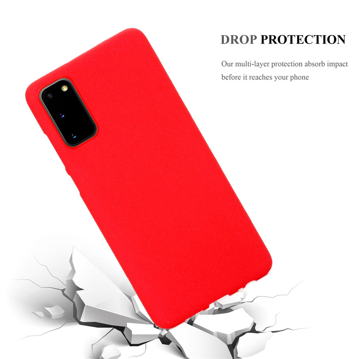 CADORABO TPU ROT Backcover, S20, Schutzhülle, Frosted Galaxy FROST Samsung